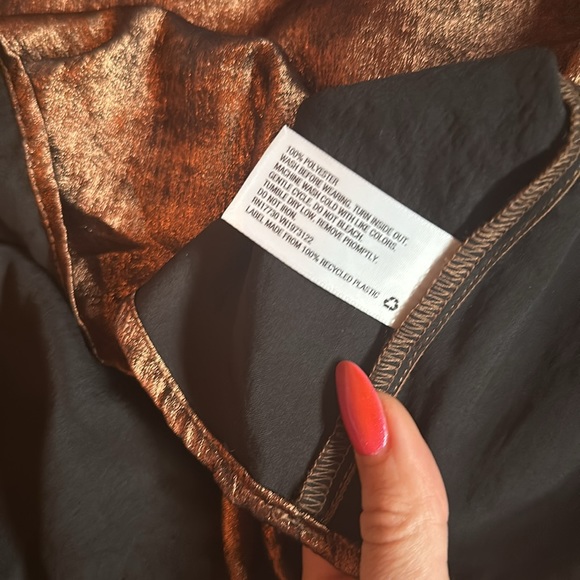 Metallic copper slip dress - Picture 3 of 4